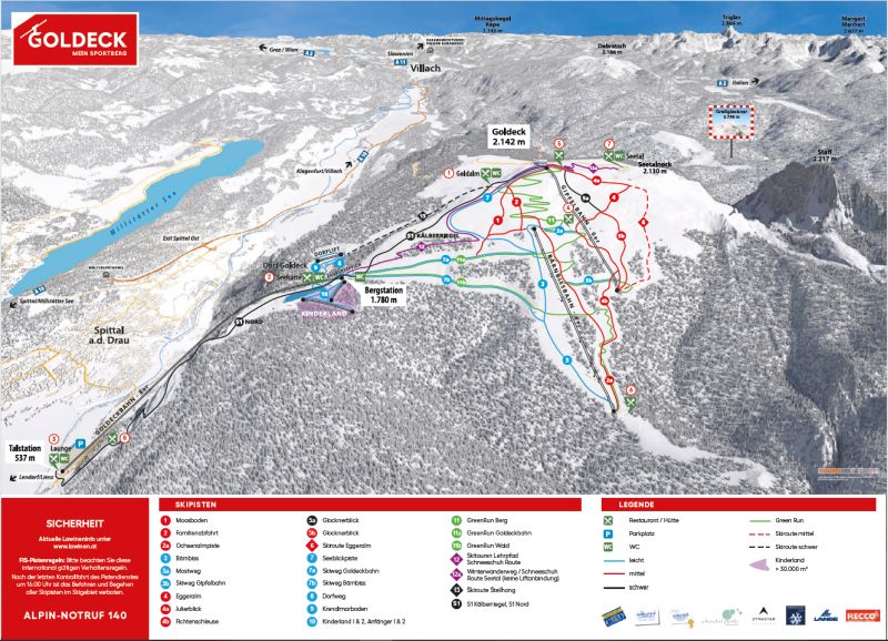 Pistenplan Skigebiet Goldeck